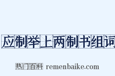 应制举上两制书组词是什么意思的图片